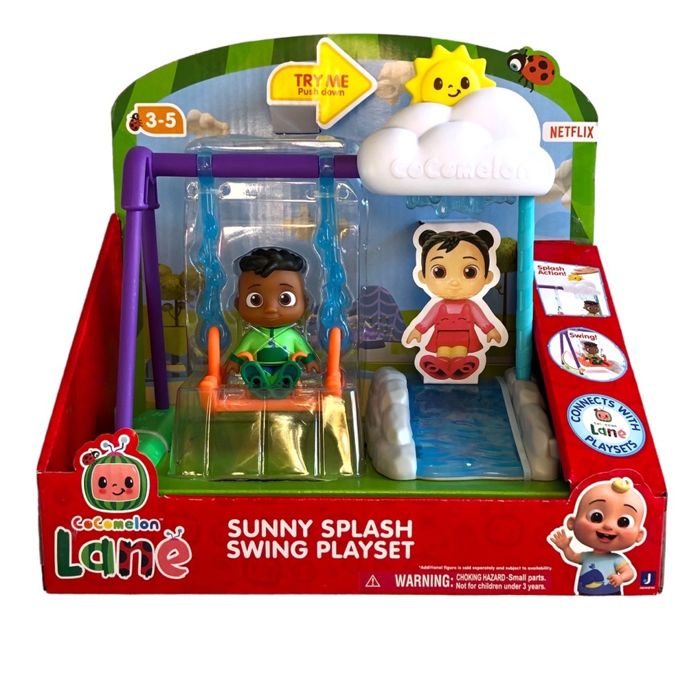 Cocomelon Lane Sunny Splash Swing Playset